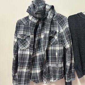 Plaid Black and White Women's Hoodie